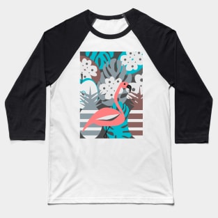 Flamingo, pineapples, flowers Baseball T-Shirt